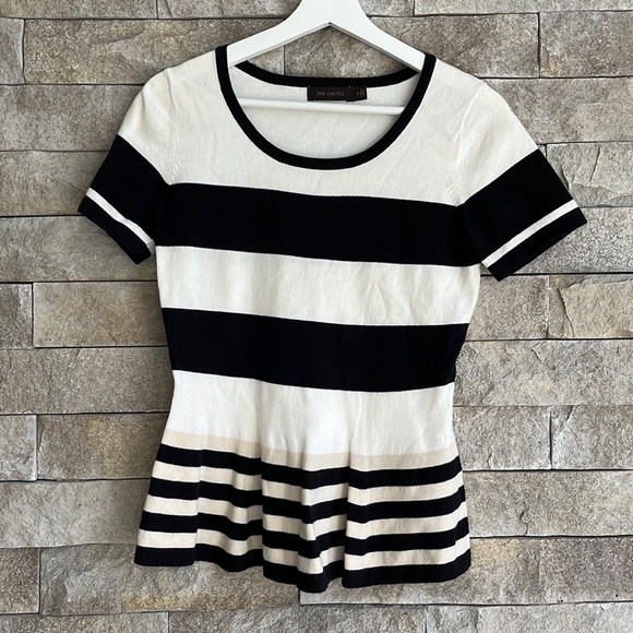 The Limited peplum striped summer sweater - Picture 1 of 9